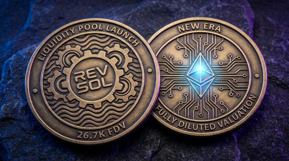 Conceptual financial chart showing liquidity metrics and price movement for a newly created decentralized trading pool.