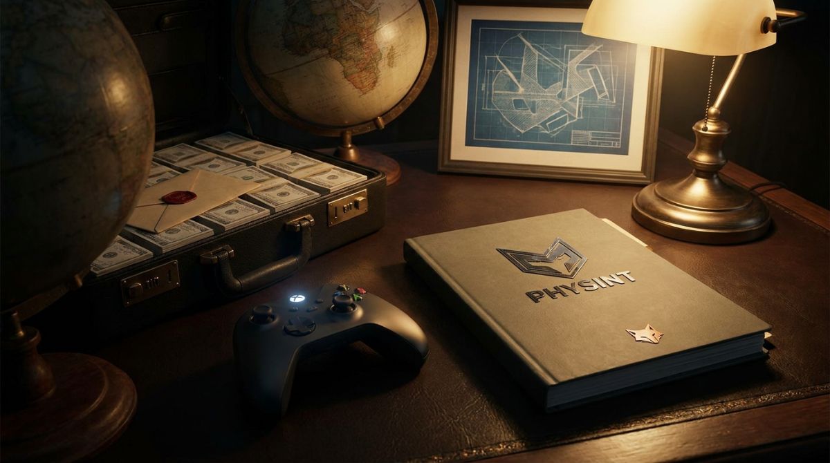 A futuristic digital game controller resting beside abstract financial charts representing corporate media investments.